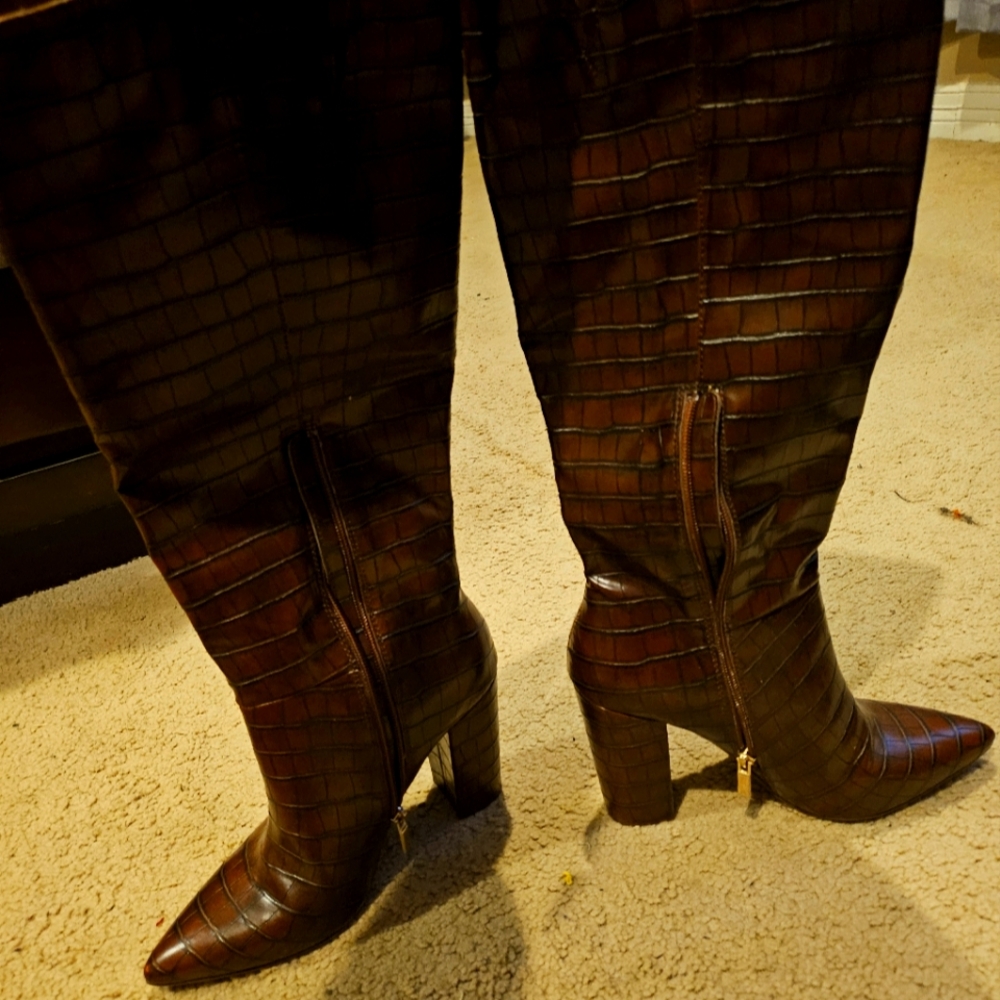 Reptile skin women's tall boots